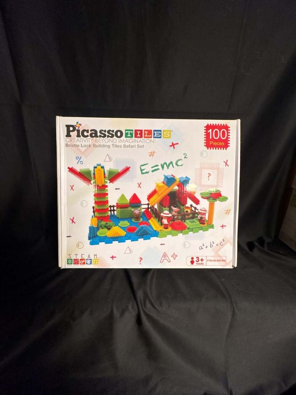 PicassoTiles Bristle Lock Building Tiles Safari Set 100 Pieces PTB100-SAFARI